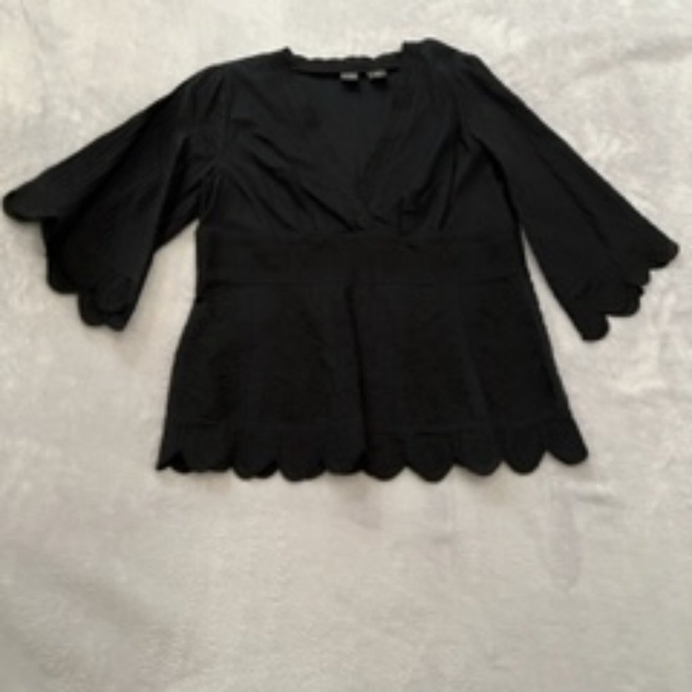 Saks Fifth Avenue Women's Top Shirt 14 Plus Black